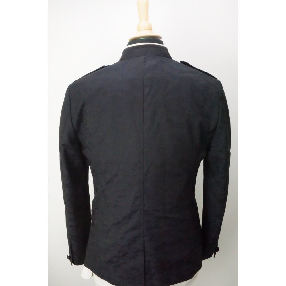 John Varvatos Blue Black Camo Metal Button Jacket Sz 40 BRAND NEW - Picture 3 of 8